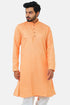 Veshbhoshaa Bluesaanchi Men'S Light Peach Dobby Kurta Set